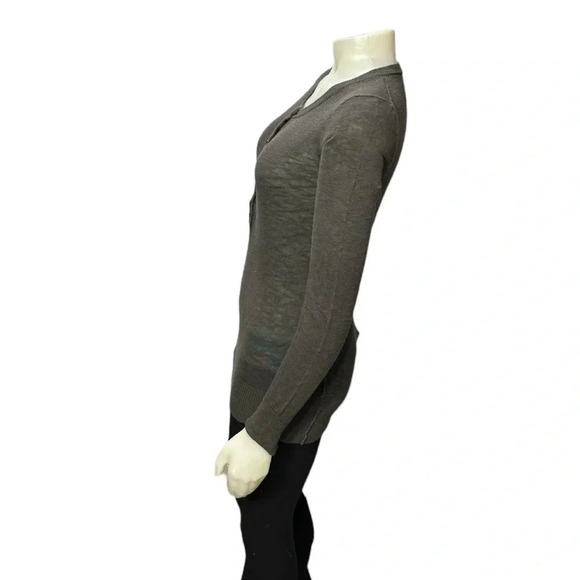 J. Crew Slub Linen-Cotton Henley Crewneck Long Sleeve Sweater Size Medium - Picture 3 of 11